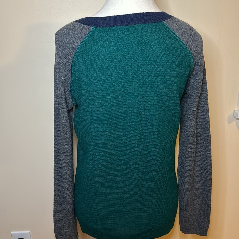 Fenn wright Manson women’s pull over wool sweater green/grey M - Picture 4 of 5